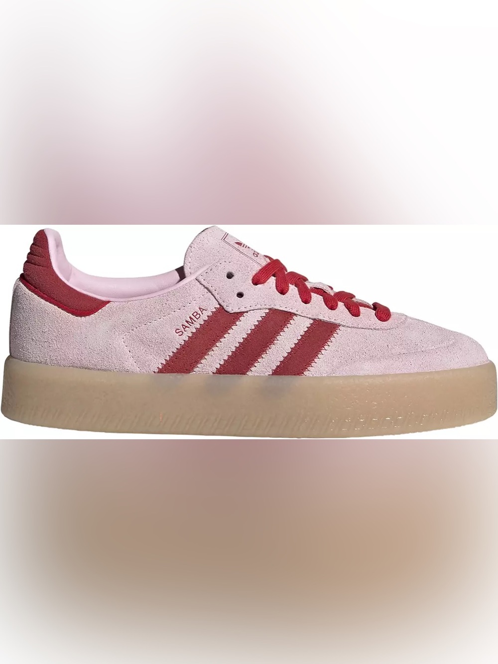 Adidas Sambae Women's Pink and Red Suede Sneakers. Size 8 - Picture 9 of 10